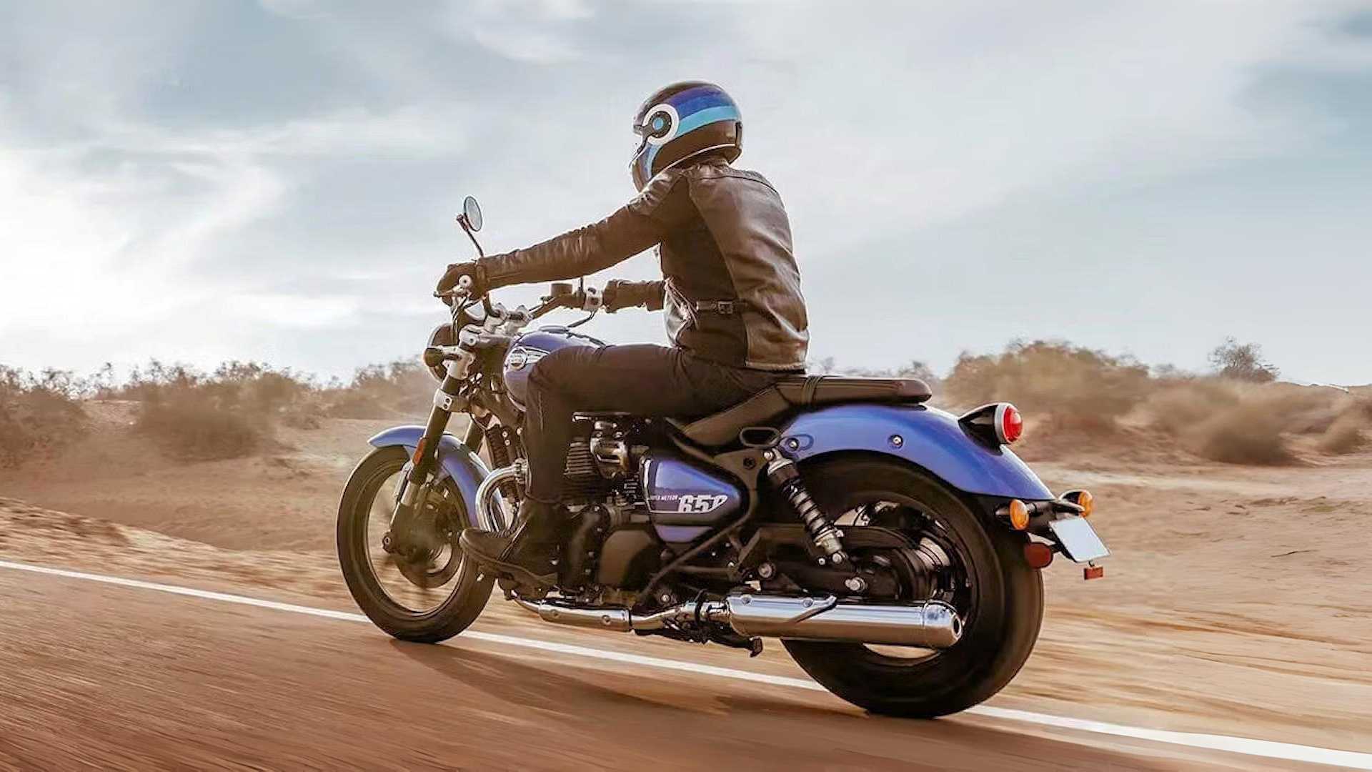 Rider on a 2024 Royal Enfield Super Meteor 650