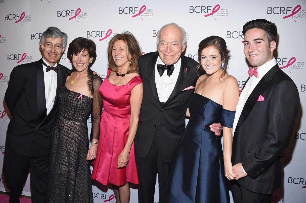 Lauder poses with some of his family at a New York City charity reception. Getty Images
