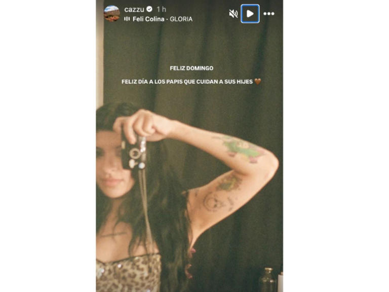 Con una selfie y pocas palabras, Cazzu encendió el Día del Padre