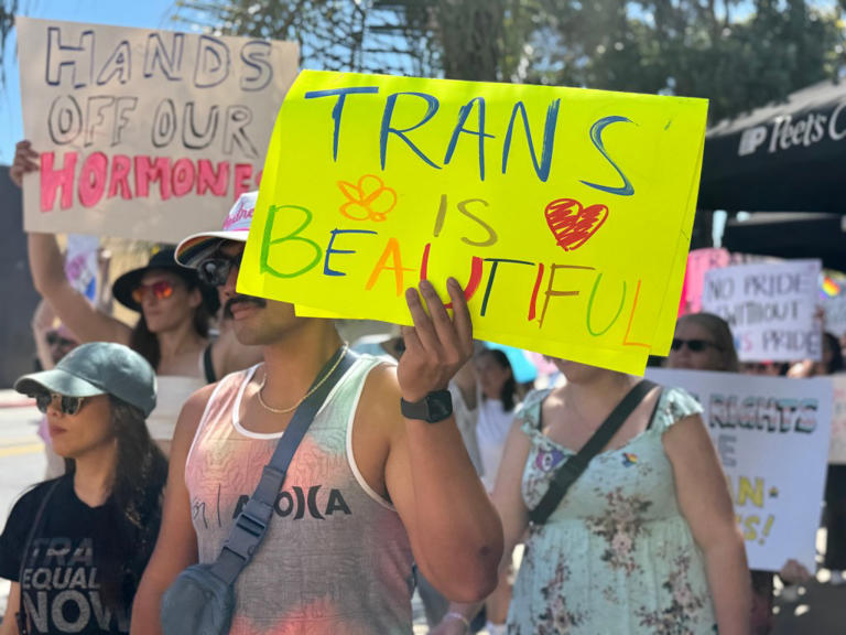 #39 Can #39 t erase us #39 : Drag queens march in Hillcrest for trans rights