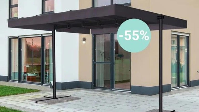 Markise ohne Bohren: Aldi senkt Preis fr flexiblen Sonnenschutz