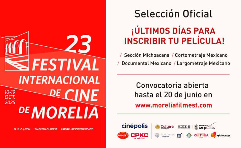 Inscribe tu obra a la 23ª edición del Festival Internacional de Cine de Morelia antes del 20 de junio de 2025 y forma parte de esta gran celebración del cine mexicano Foto: cortesía FICM