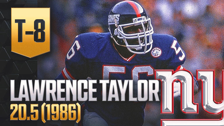 Which 10 players have recorded the most sacks ever in an NFL season?