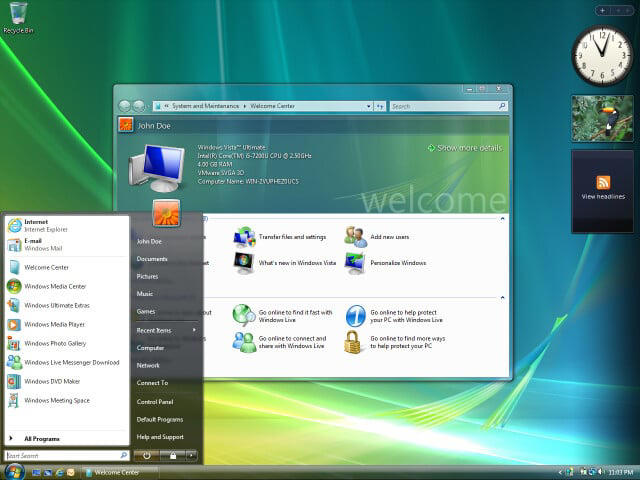 L’interface de Windows Vista // Crédit : Wikimedia Commons