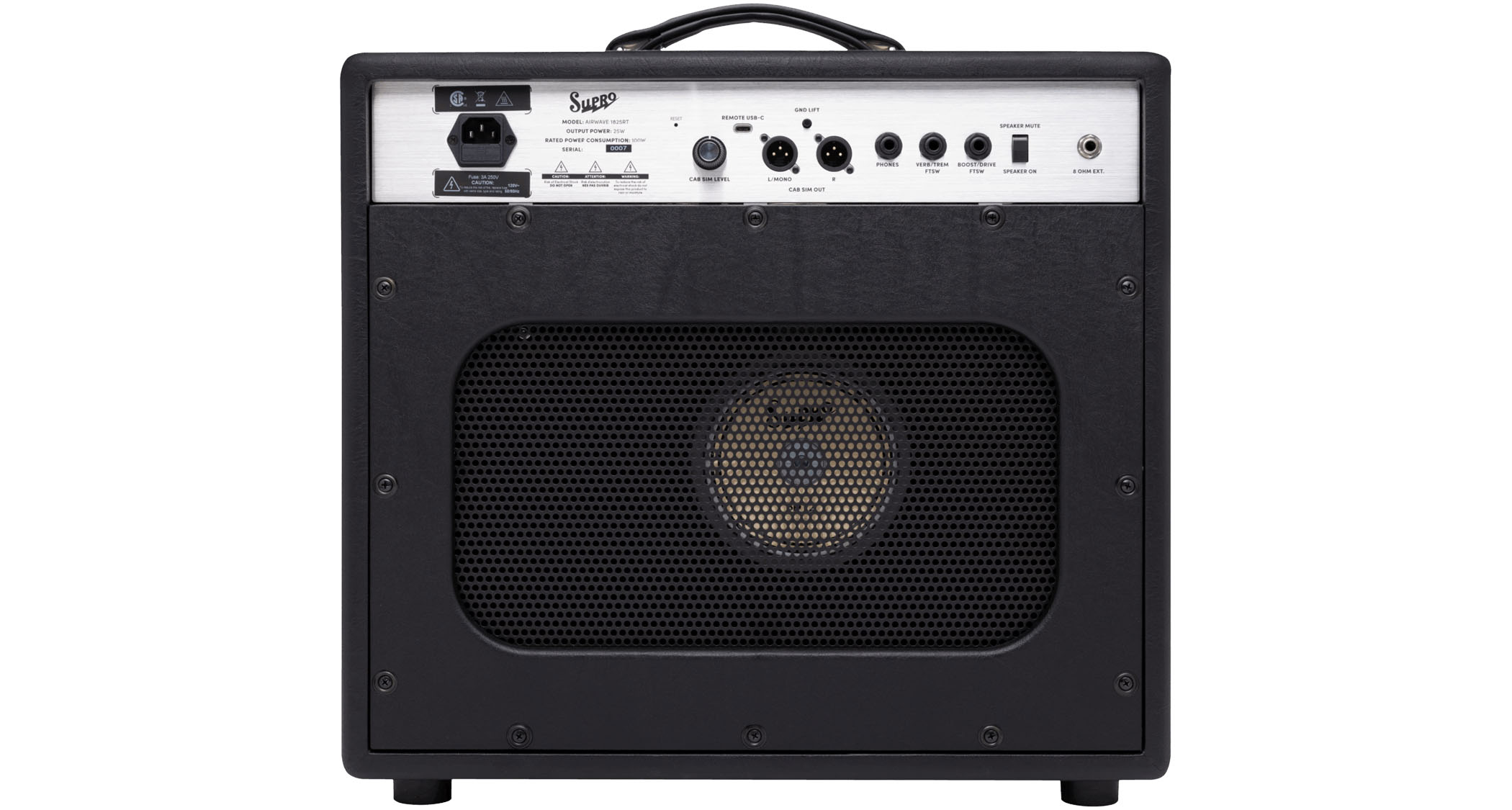 Supro Airwave 25-watt Tube Combo Amp With 12" Speaker & Two Notes DynIR - Black Tolex
