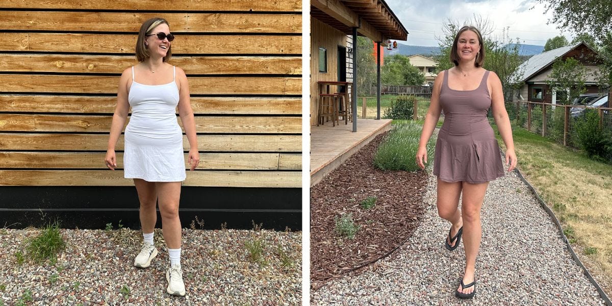 slim fit dress slacks Essential Dress with Built-in Shorts