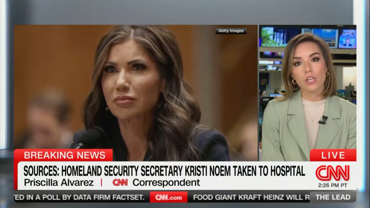 JUST IN DHS Secretary Kristi Noem Taken to Hospital With Allergic Reaction(02)