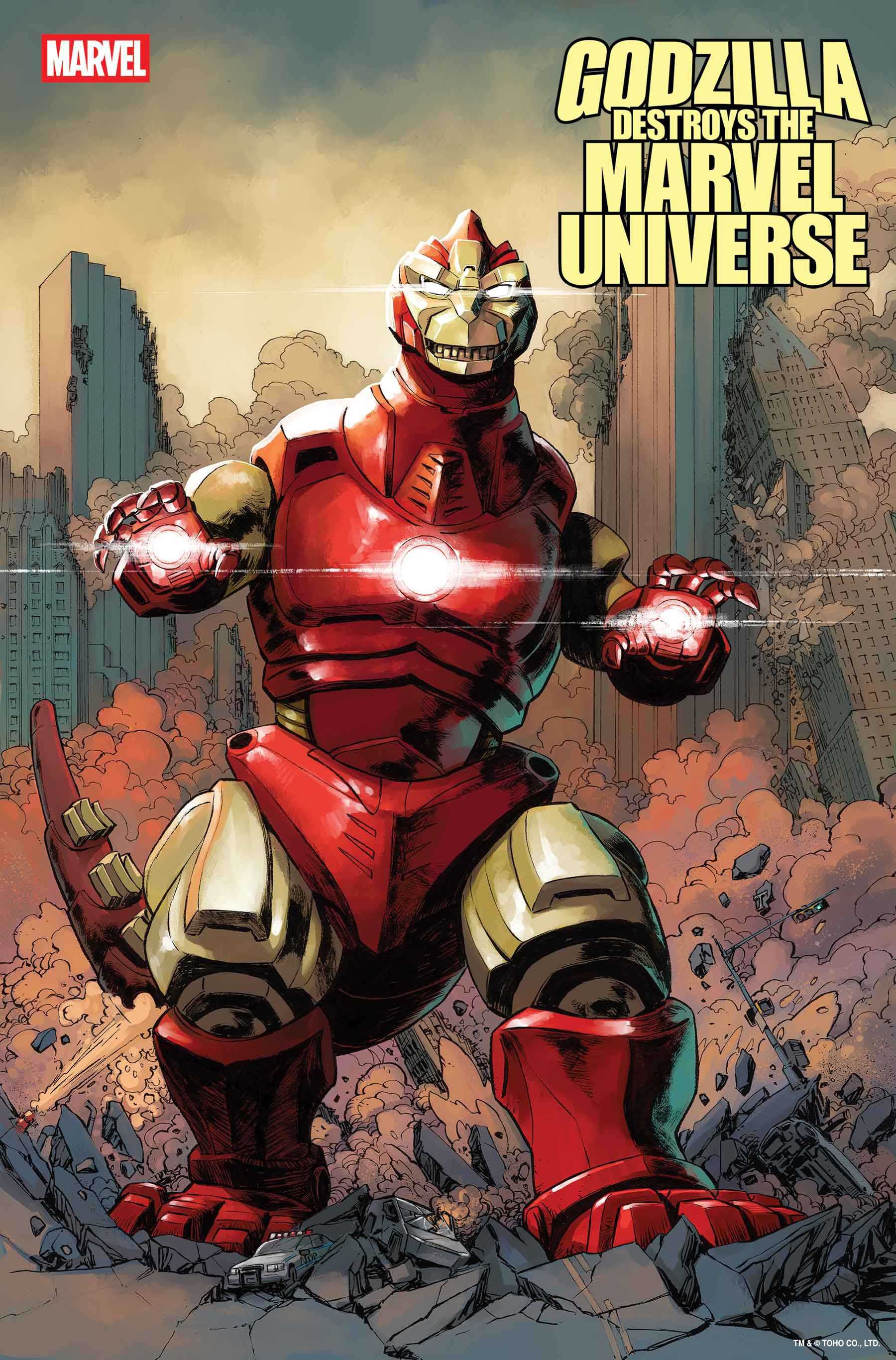 godzilla destroys the marvel universe iron man armor
