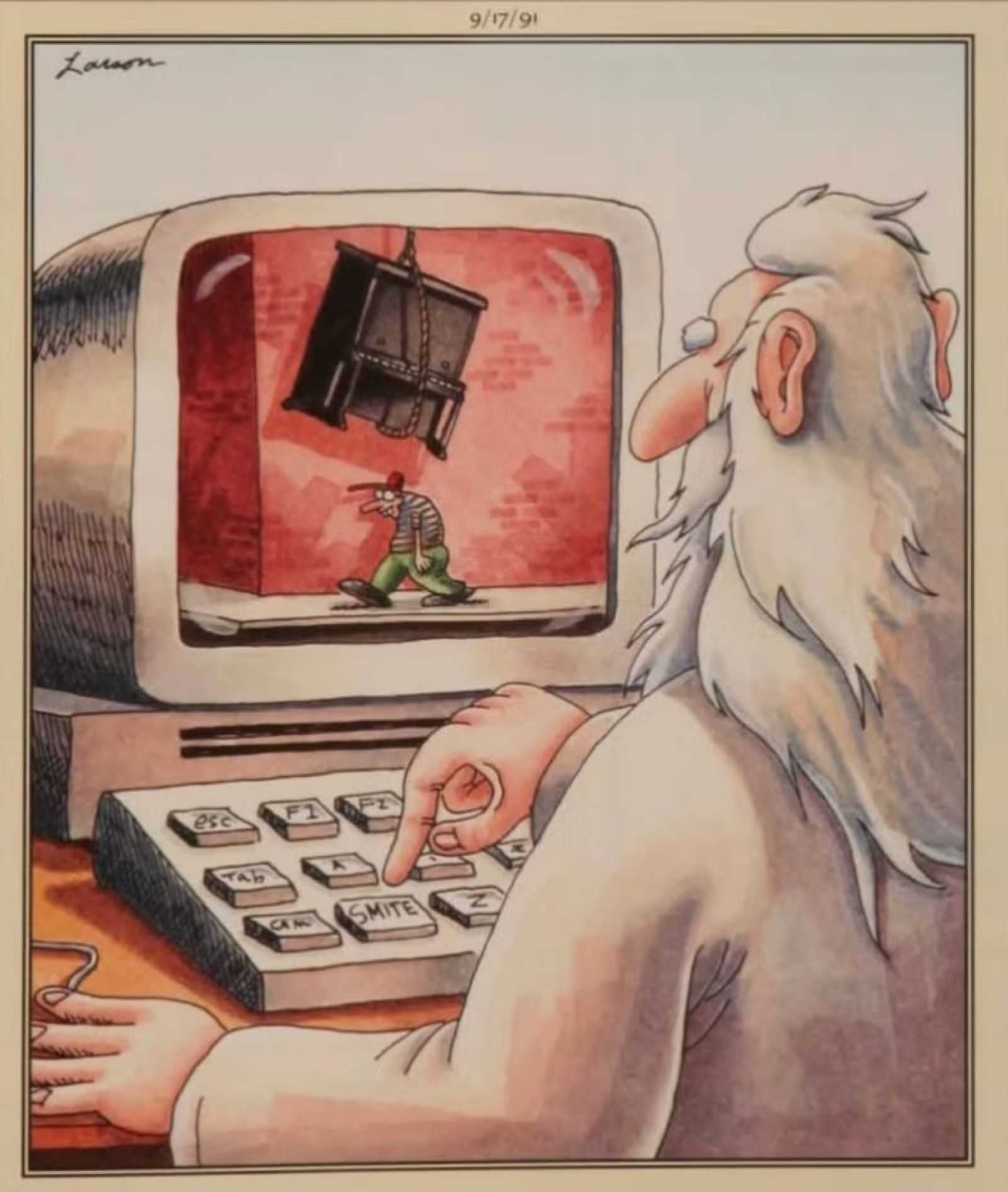 Gary Larson Computer God far side