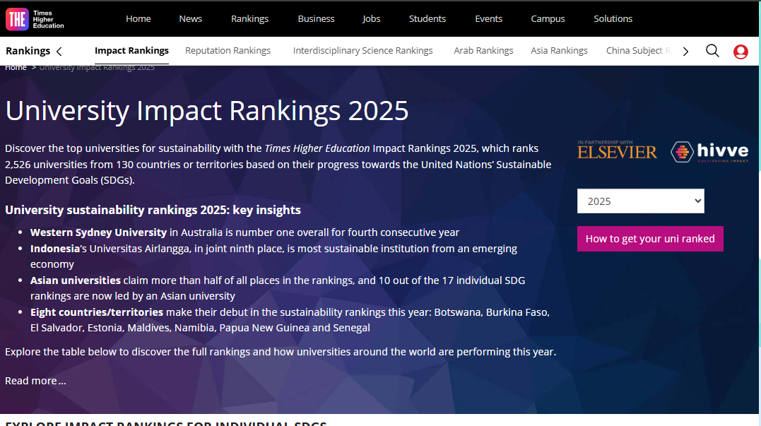 THE 2025 University Impact rankings: Check the list of top 10 global ...