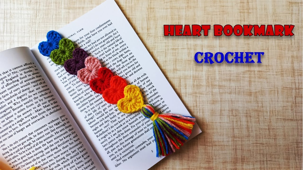 Crochet Heart Bookmark Tutorial Easy Crochet Heart Bookmark