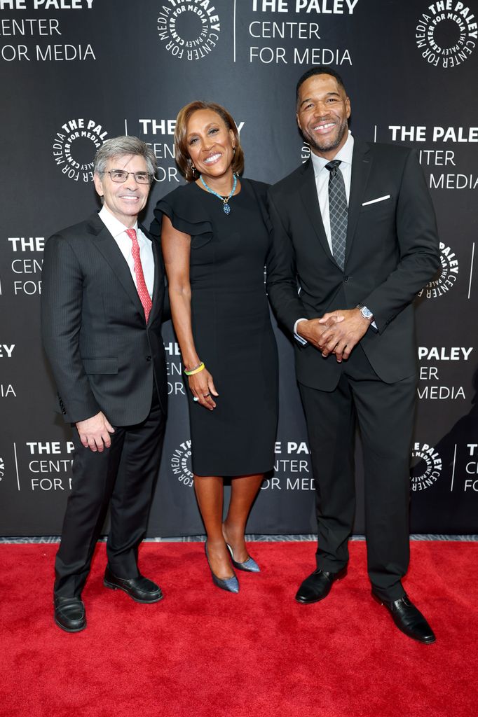 Robin with her GMA co-hosts George Stephanopoulos and Michael Strahan