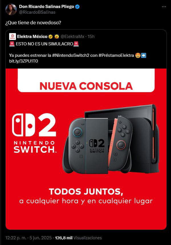 El empresario criticó el lanzamiento de <strong>Nintendo</strong>. Foto: Redes Sociales
