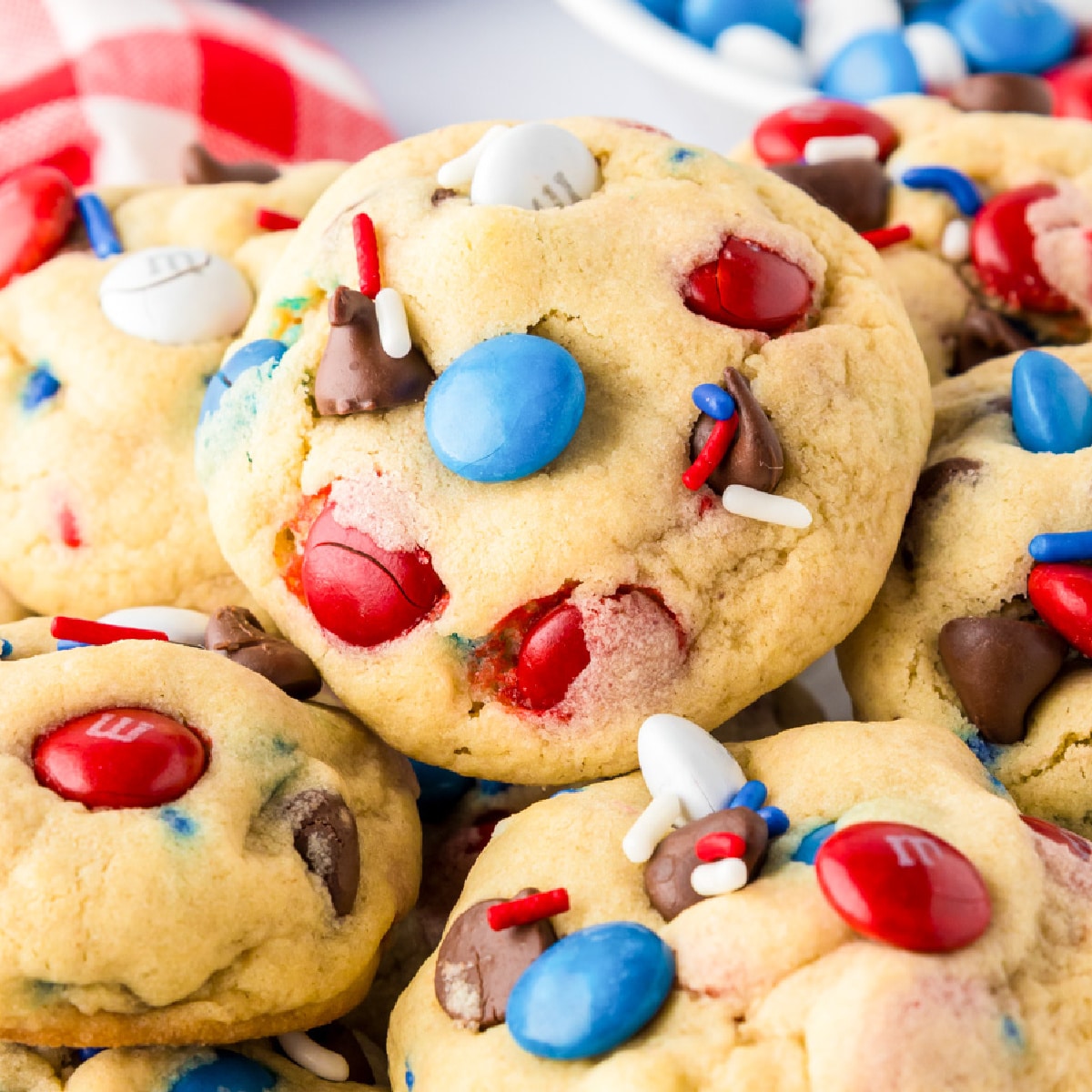 Red White And Blue M&M Cookies
