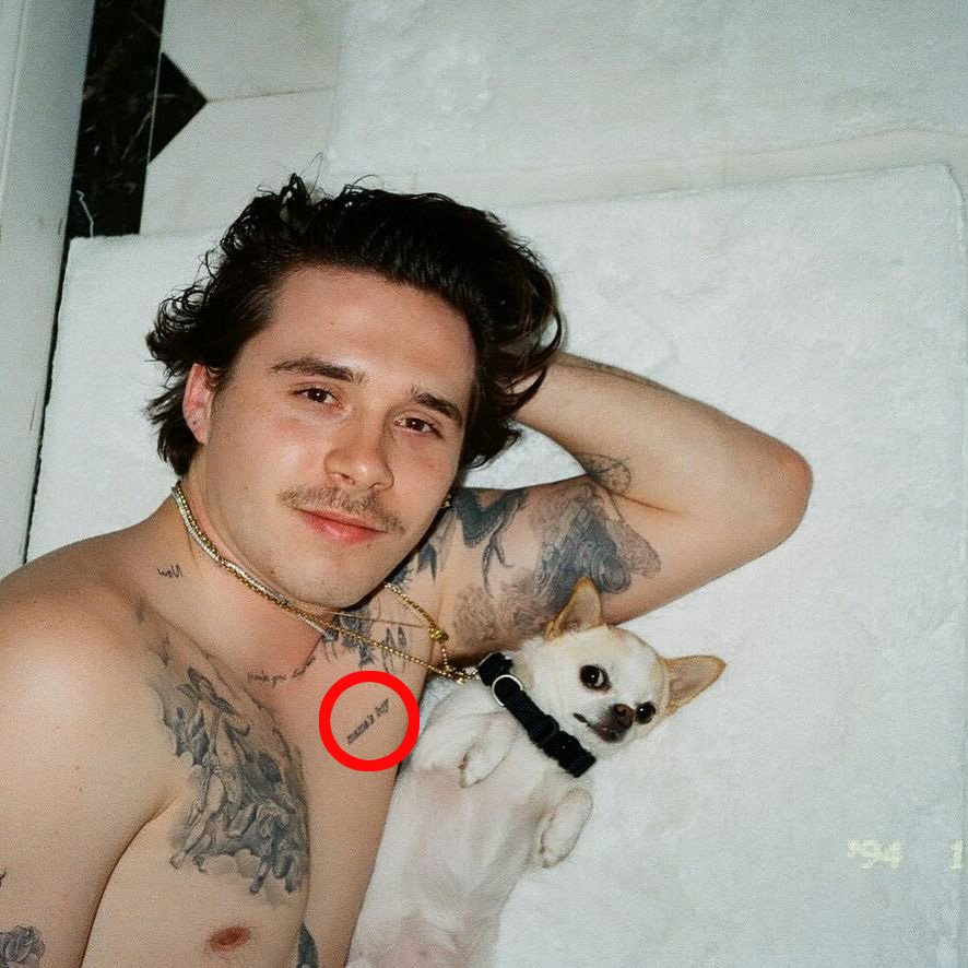Brooklyn Beckham covers tattoo dedicated to mum Victoria as relations