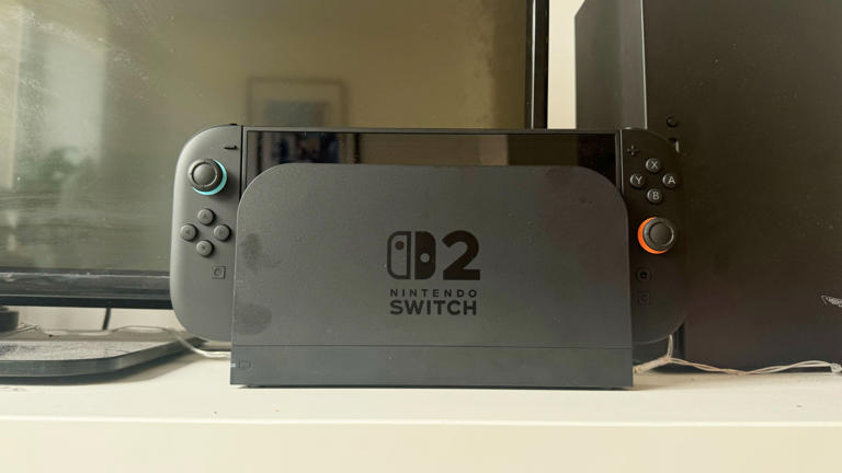 Switch 2 controllers charging through docking station
