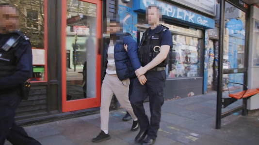 Arrests of suspected illegal workers in east London. Pic: Home Office.