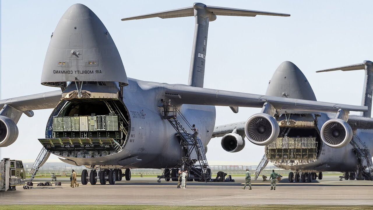 The C-5 Galaxy stands as the largest cargo aircraft in US Air Force history