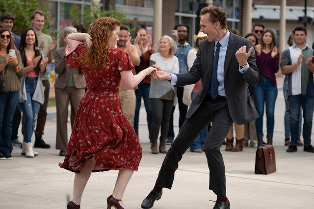 NEON Annalise Basso and Tom Hiddleston in 'The Life of Chuck'