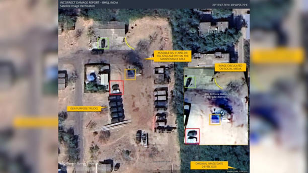 Claims by Pakistan-based social media handles of the damage caused to Indian military infrastructure have been thoroughly debunked. Image:X.com/@detresfa_