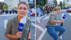 WATCH: Australian Journalist Struck By Rubber Bullet On Air While
