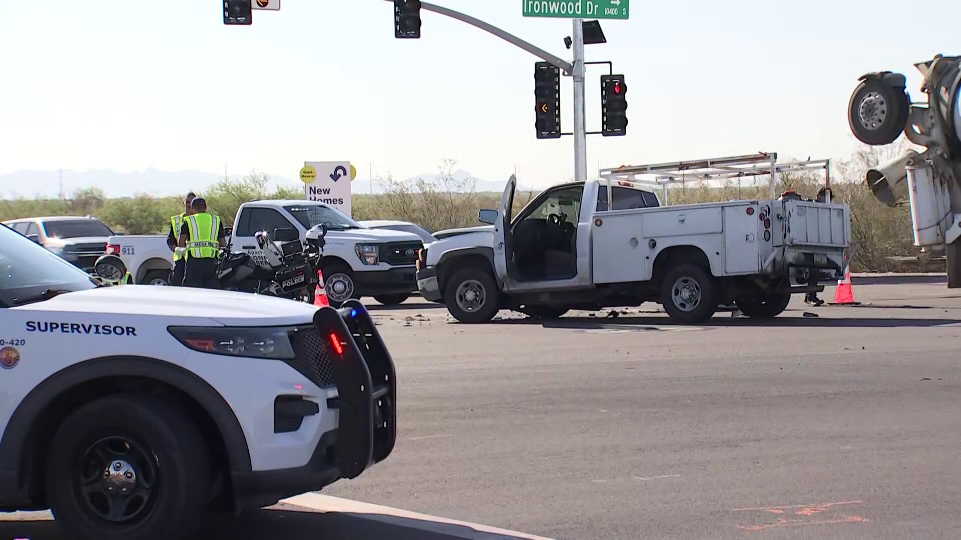 1 dead after motorcycle, truck collide in Apache Junction