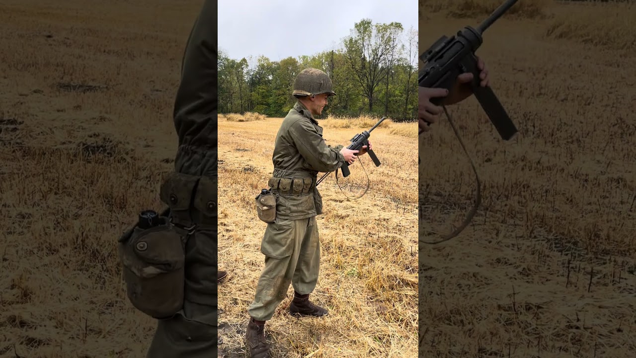 Firing M3 Grease Gun at a WWII Re-enactment!