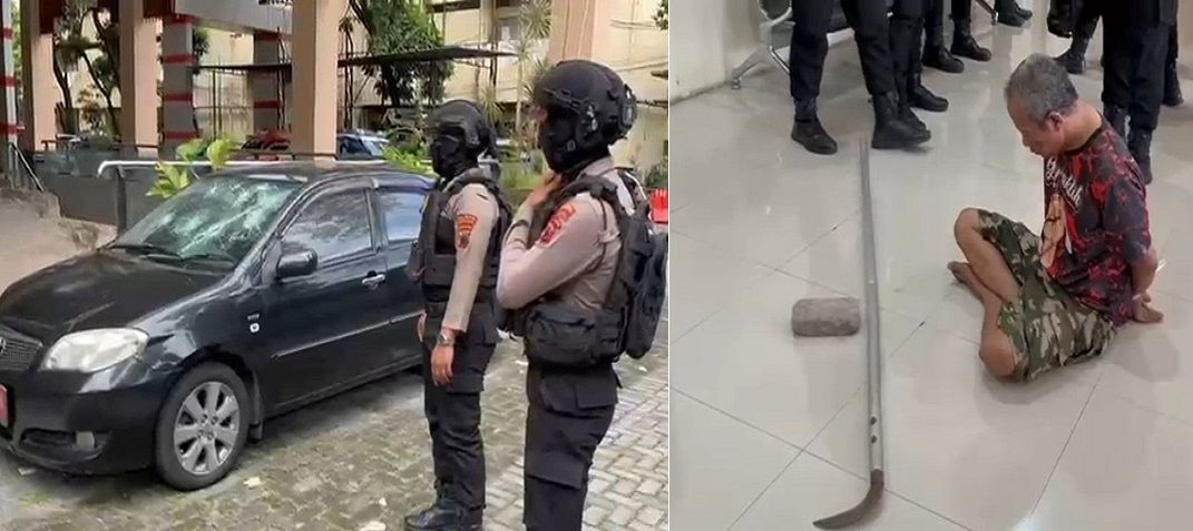 Heboh! Pria Bersenjata Egrek Serbu Balai Kota Solo, Mobil Toyota Vios dan Kantornya Ikut Terkena Imbasnya