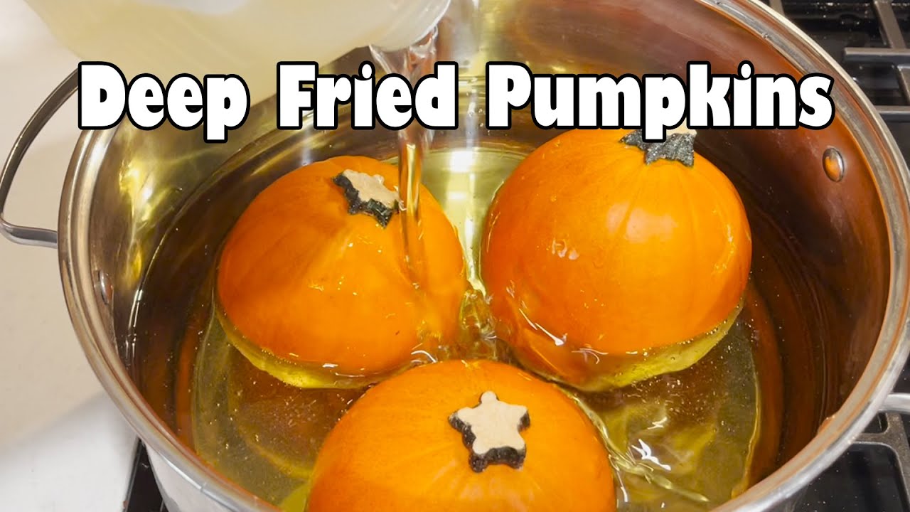 Deep frying a pumpkin for an hour