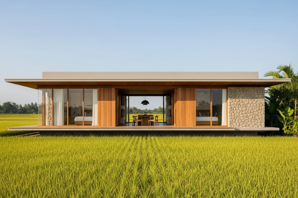 15 Inspirasi Rumah Modern di Tengah Alam Sawah