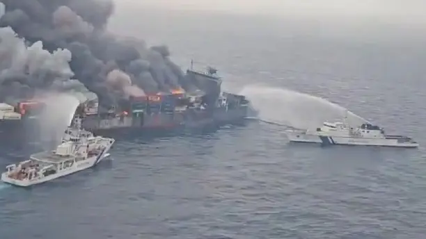 China thanks Indian Navy, Coast Guard for swift rescue of its nationals from burning vessel off Kerala coast