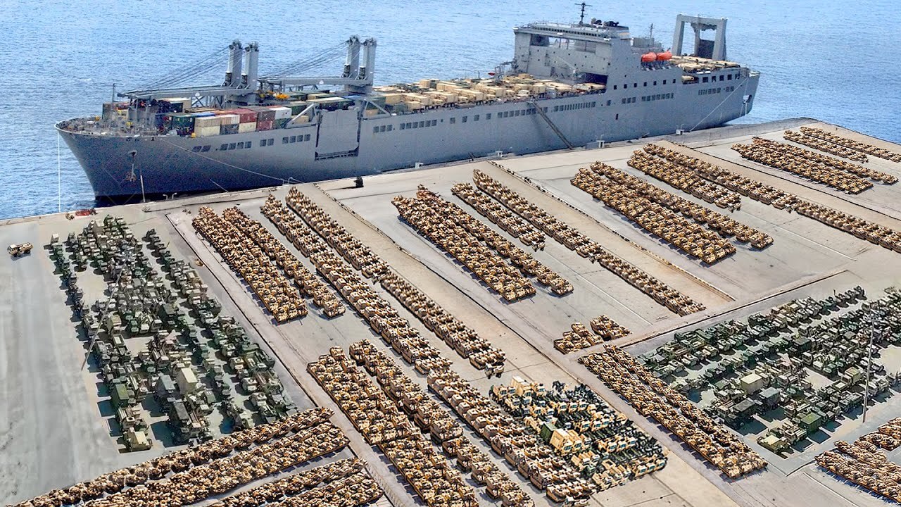 How the U.S. Unloads Billions $ Worth of Scary Military Hardware at European Ports<br><br>