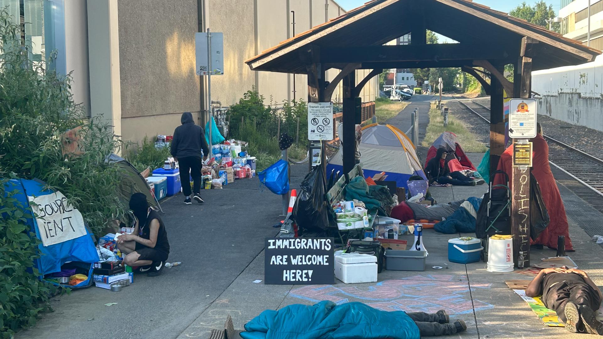 Group Protesting Raids Deportations Gathers Outside Portland Ice Facility