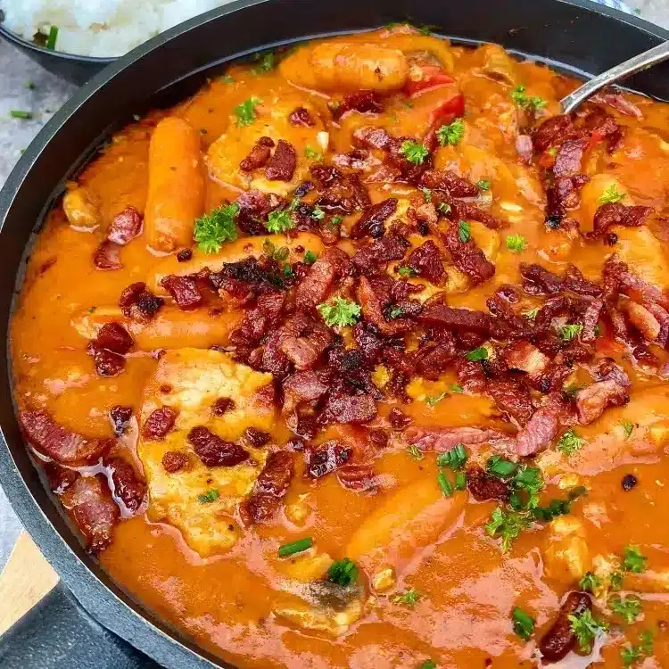 This Creamy Pork Tenderloin Stew with SunDried Tomatoes & Bell Pepper