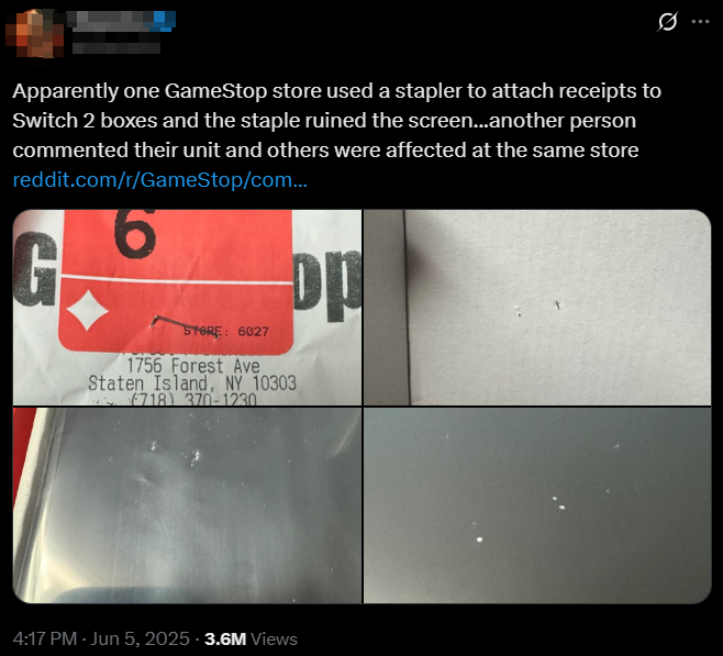 8年待ったのに、画面に穴だと！？」Switch 2、画面が「傷だらけ