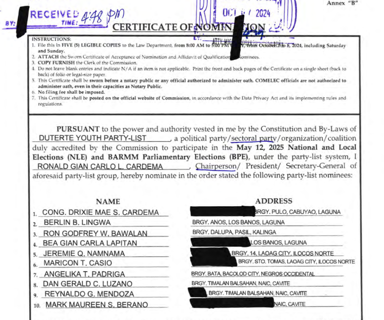 Drixie 'Cardema'? Duterte Youth asked to explain nominee's use of ...