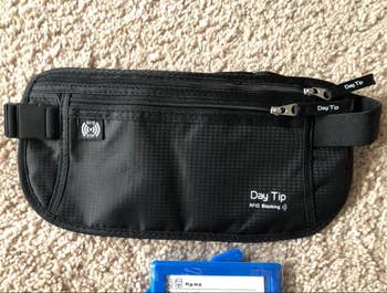 Flat black fanny pack