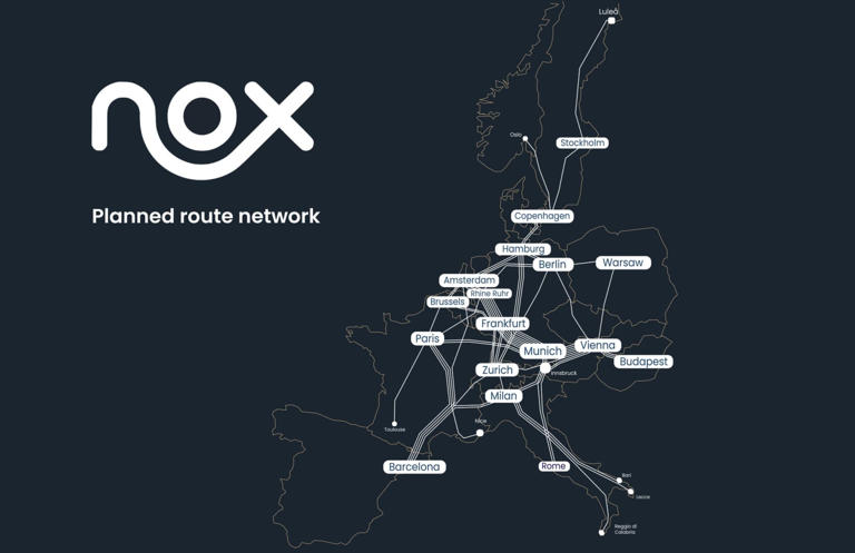 From 2027, Berlin start-up Nox plans to operate Europe-wide overnight trains with fully personal rooms for one or two people at the price of a flight. Nox/dpa