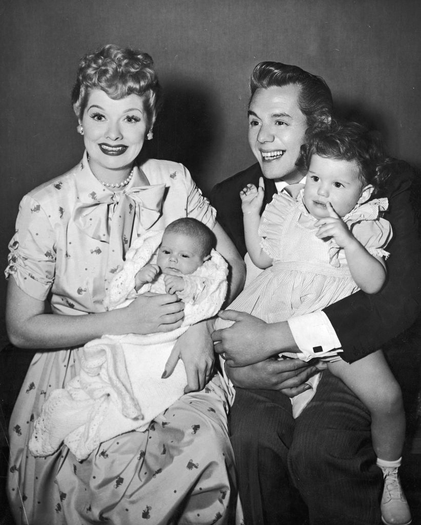 The former couple with their children in 1953