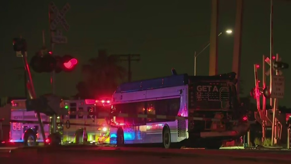 Tri-Rail train collides with Miami-Dade transit bus in Opa-locka
