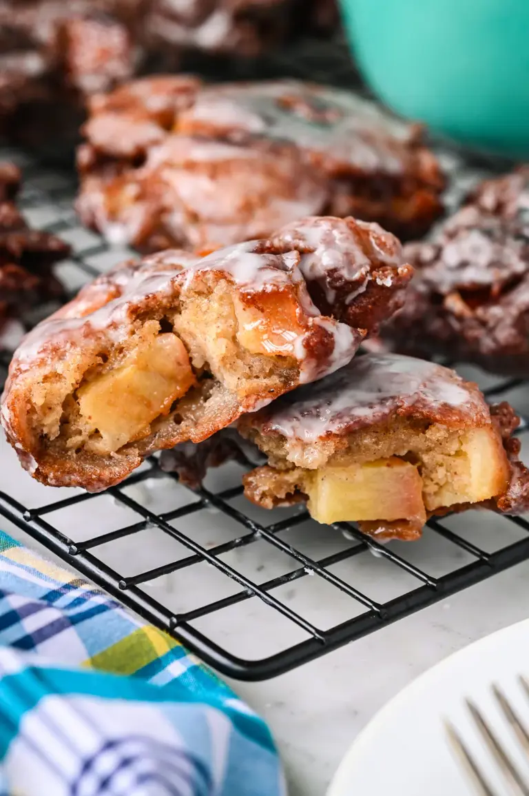 Amazing applesauce fritters with a simple glaze