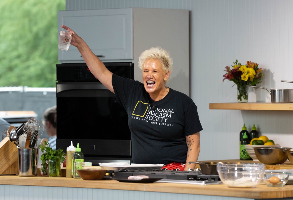 Anne Burrell reflected on settling down with her husband after ‘living