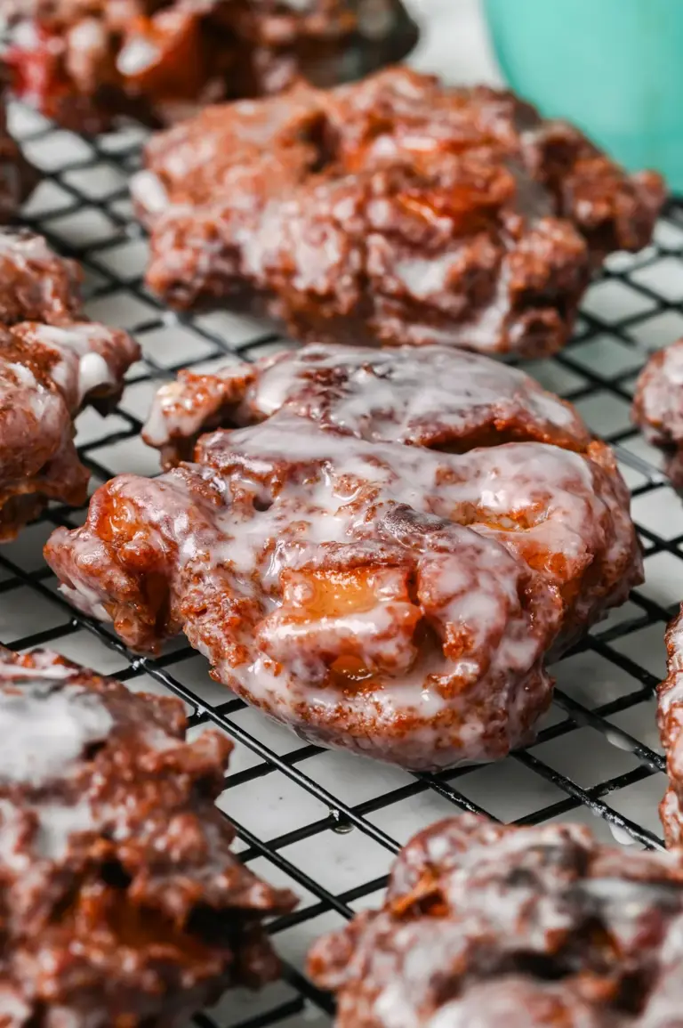Amazing applesauce fritters with a simple glaze