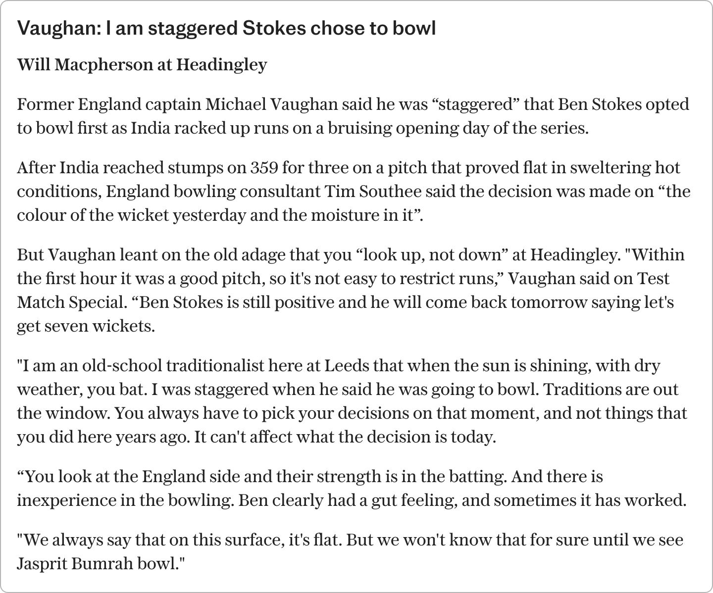 AA1H7otp Ben Stokes Faces His 'Nasser at Brisbane' Moment as India's Batting Blitz Continues