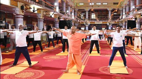 Uttar Pradesh: CM Yogi Adityanath joins mass yoga session in Gorakhpur