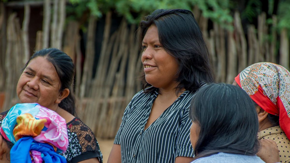 Laurentina Nicacio en el encuentro de mujeres indígenas.