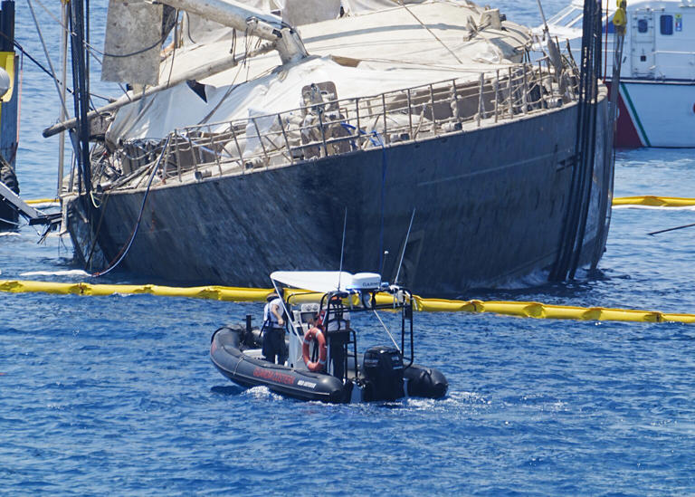 Mike Lynch’s superyacht fully raised above water for first time since