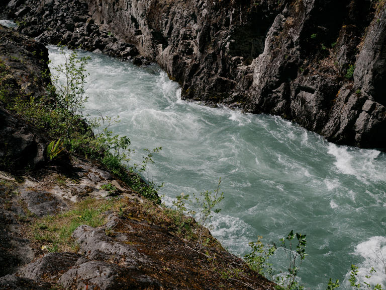 The site of the former Elwha River dam that was removed in 2011.