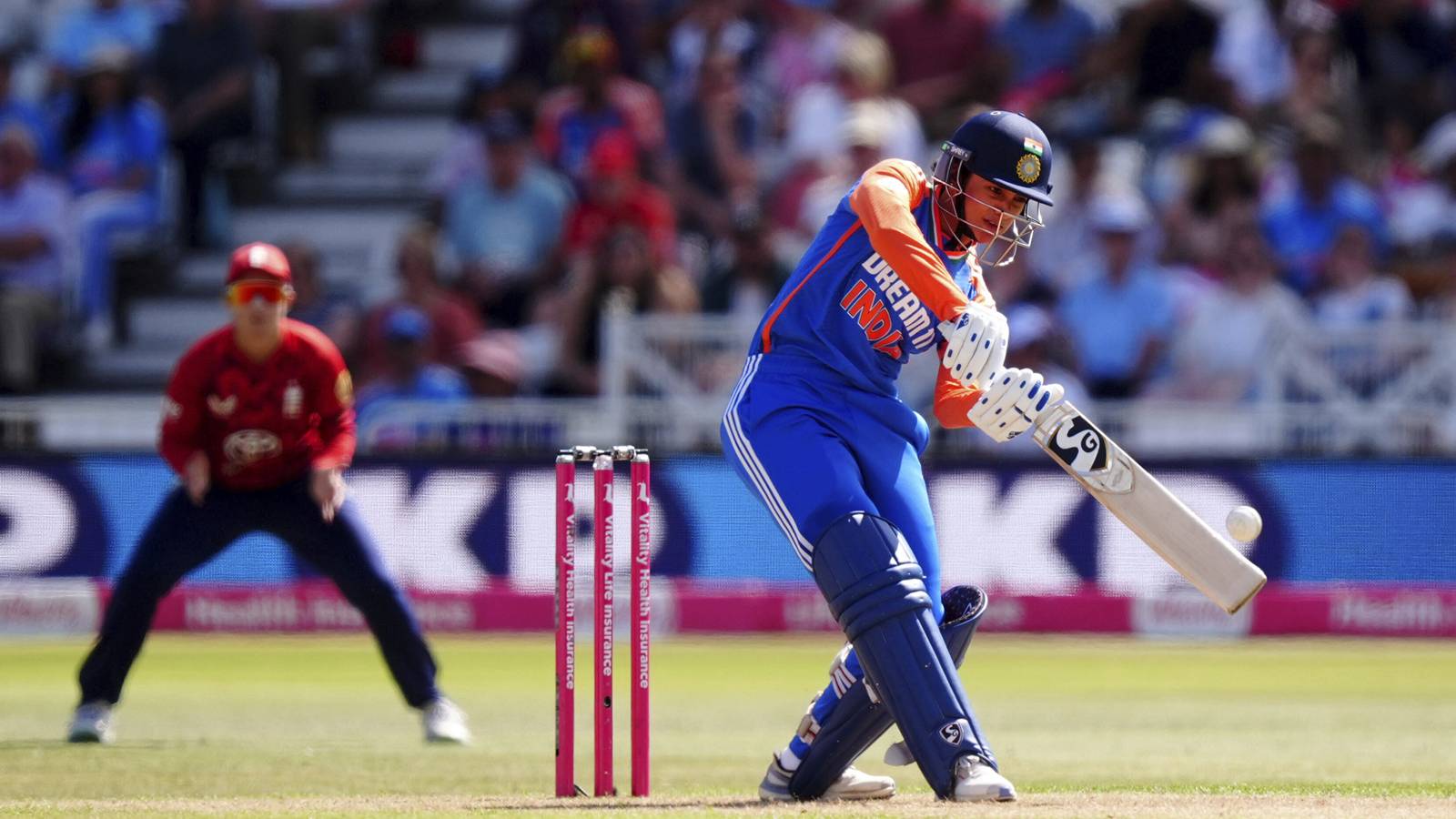Image for Smriti Mandhana scores century, debutant Shree Charani takes 4-fer as India condemn England to their worst-ever loss in women’s T20Is