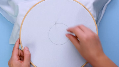 Kit di ricamo per principianti: motivo floreale stampato, punto